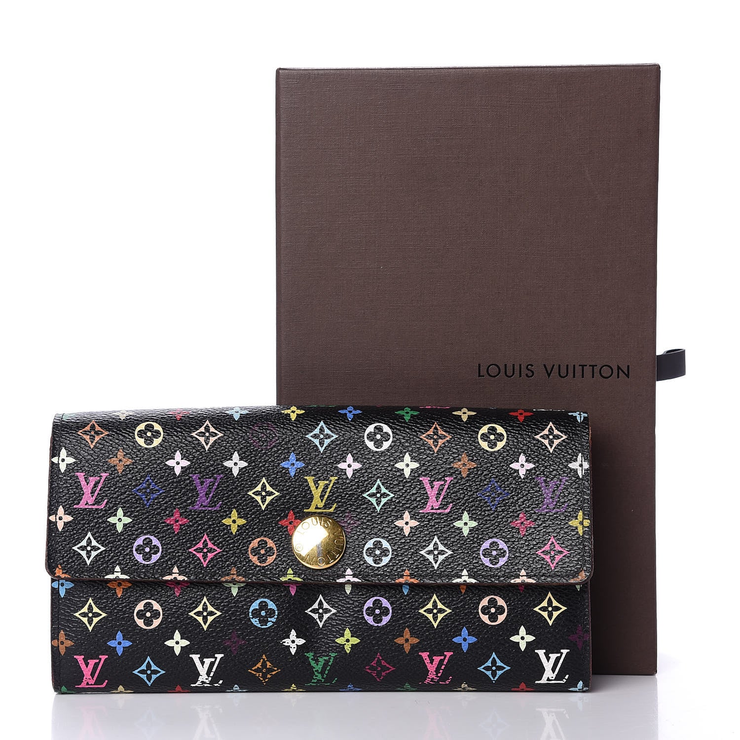 Louis Vuitton Monogram Multicolor Sarah Wallet Black Grenade 10 of 10