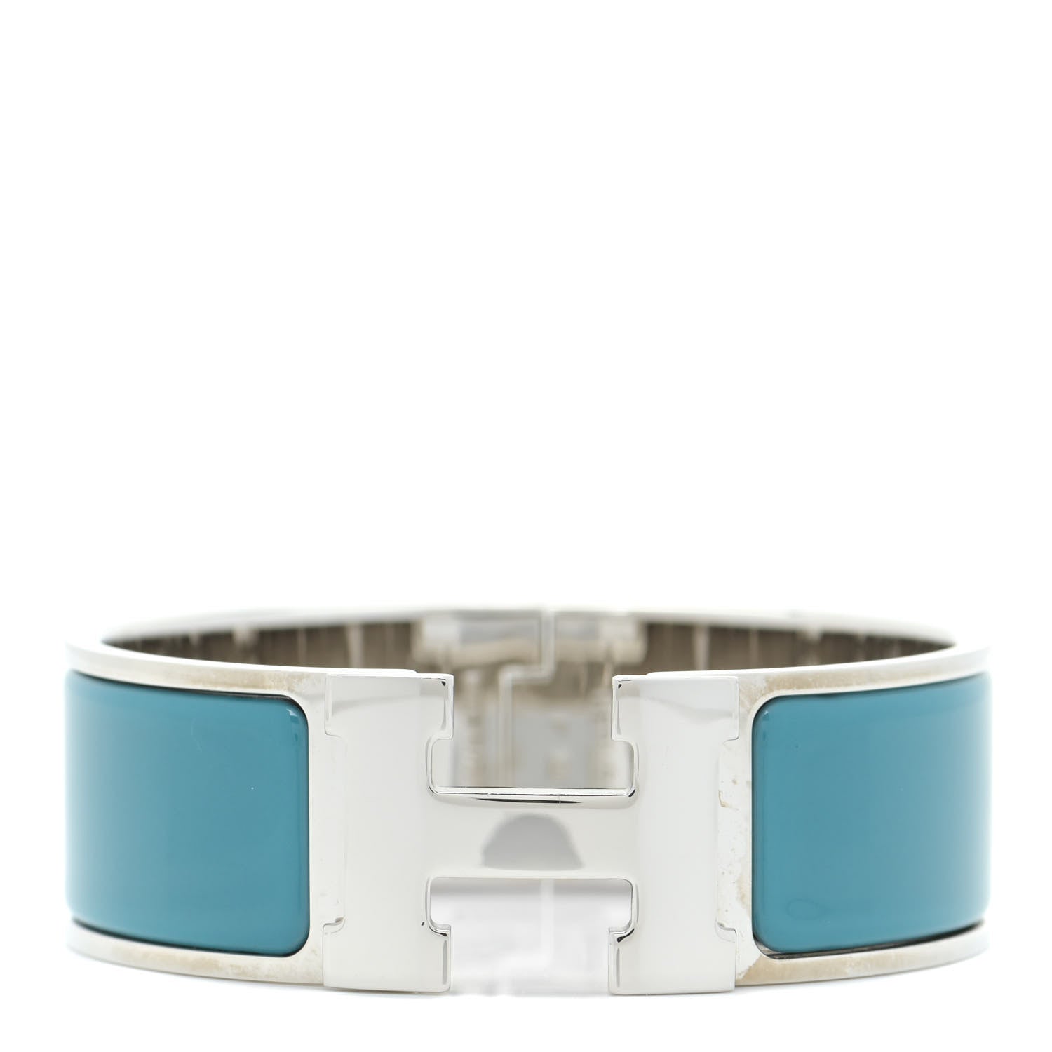 Hermes Enamel Wide Clic Clac H Bracelet PM Bleu Izmir 1 of 6