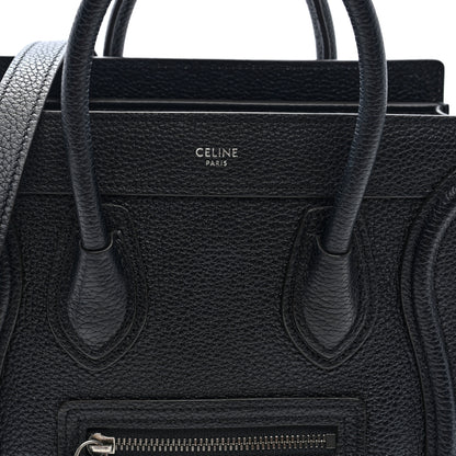 Celine Drummed Calfskin Nano Luggage Black 8 of 10