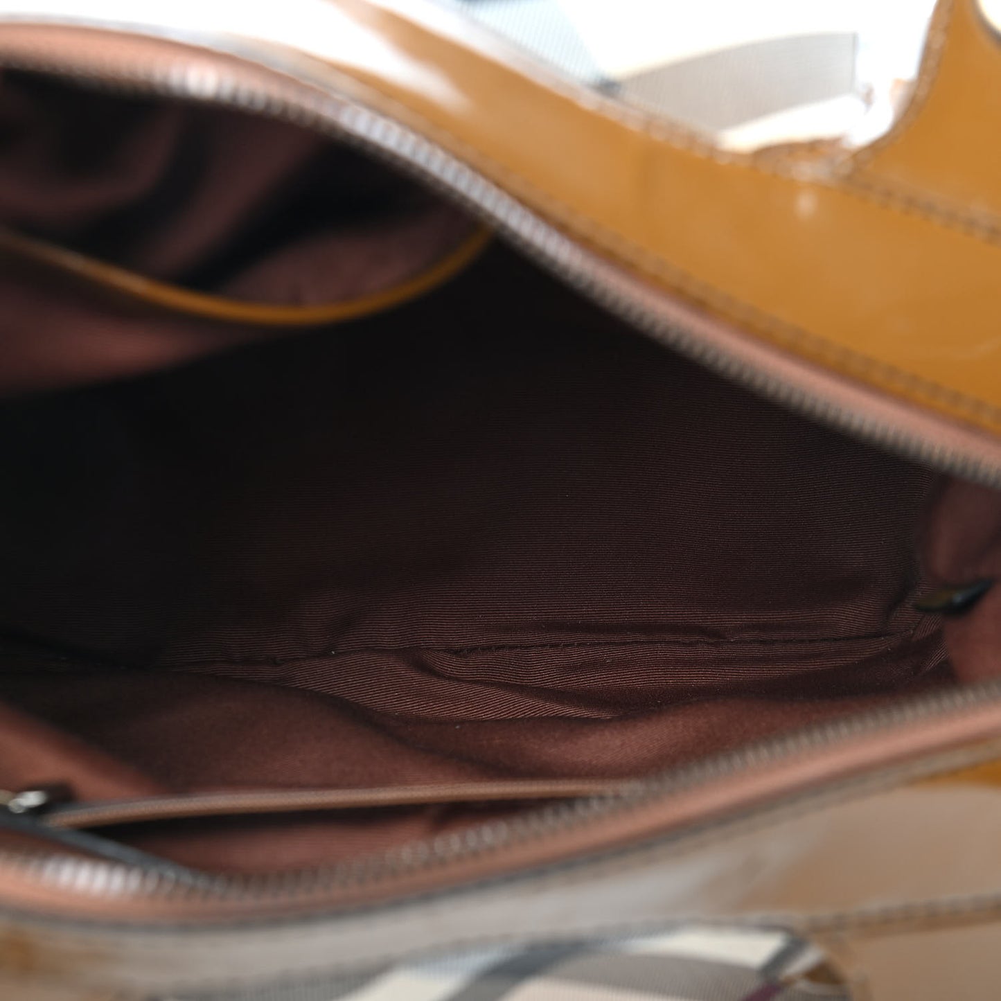 Patent Nova Check Satchel Brown