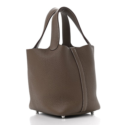 Hermes Taurillon Clemence Picotin Lock 18 PM Etoupe 3 of 9