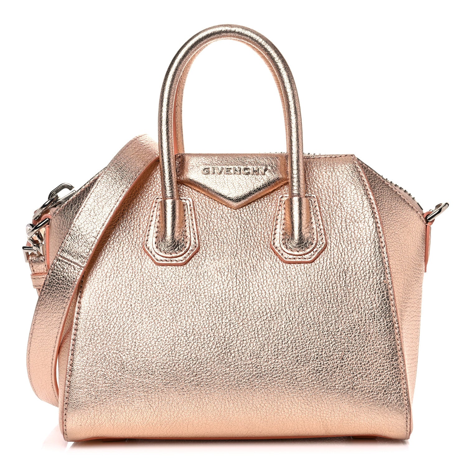 Givenchy Metallic Sugar Goatskin Mini Antigona Light Pink 1 of 21