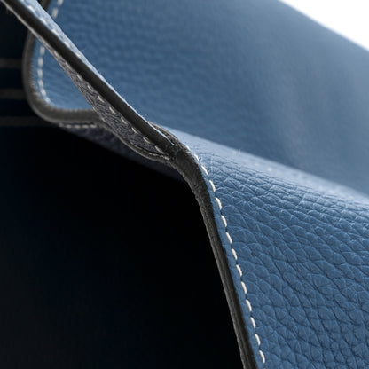 Hermes Taurillon Clemence Double Sens 45 Reversible Tote Bleu Izmir Bleu Saphir 19 of 21