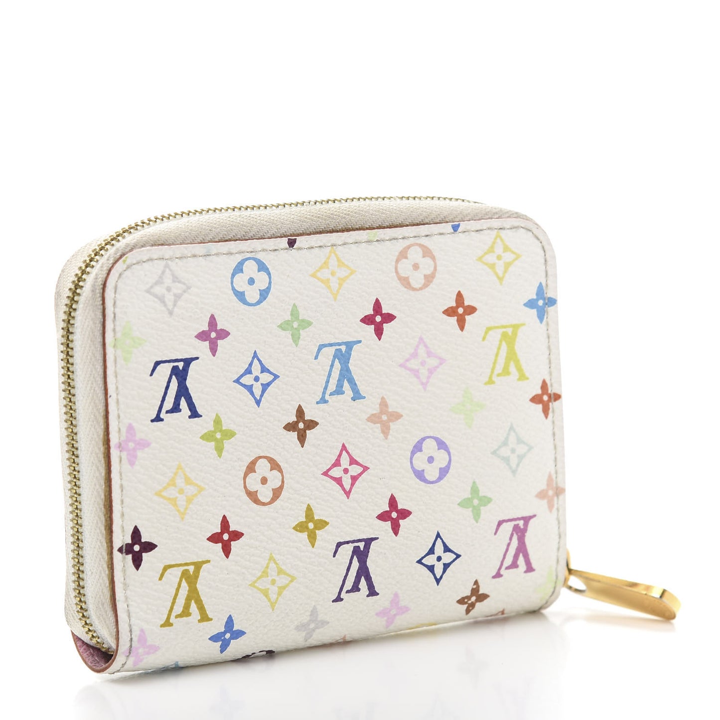 Monogram Multicolor Zippy Coin Purse Wallet White Litchi