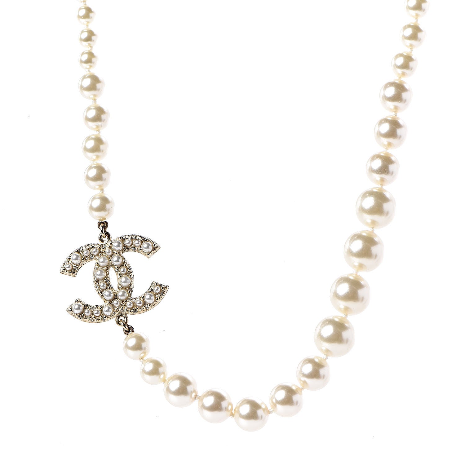 Chanel Pearl CC Short Necklace Gold 1 of 7