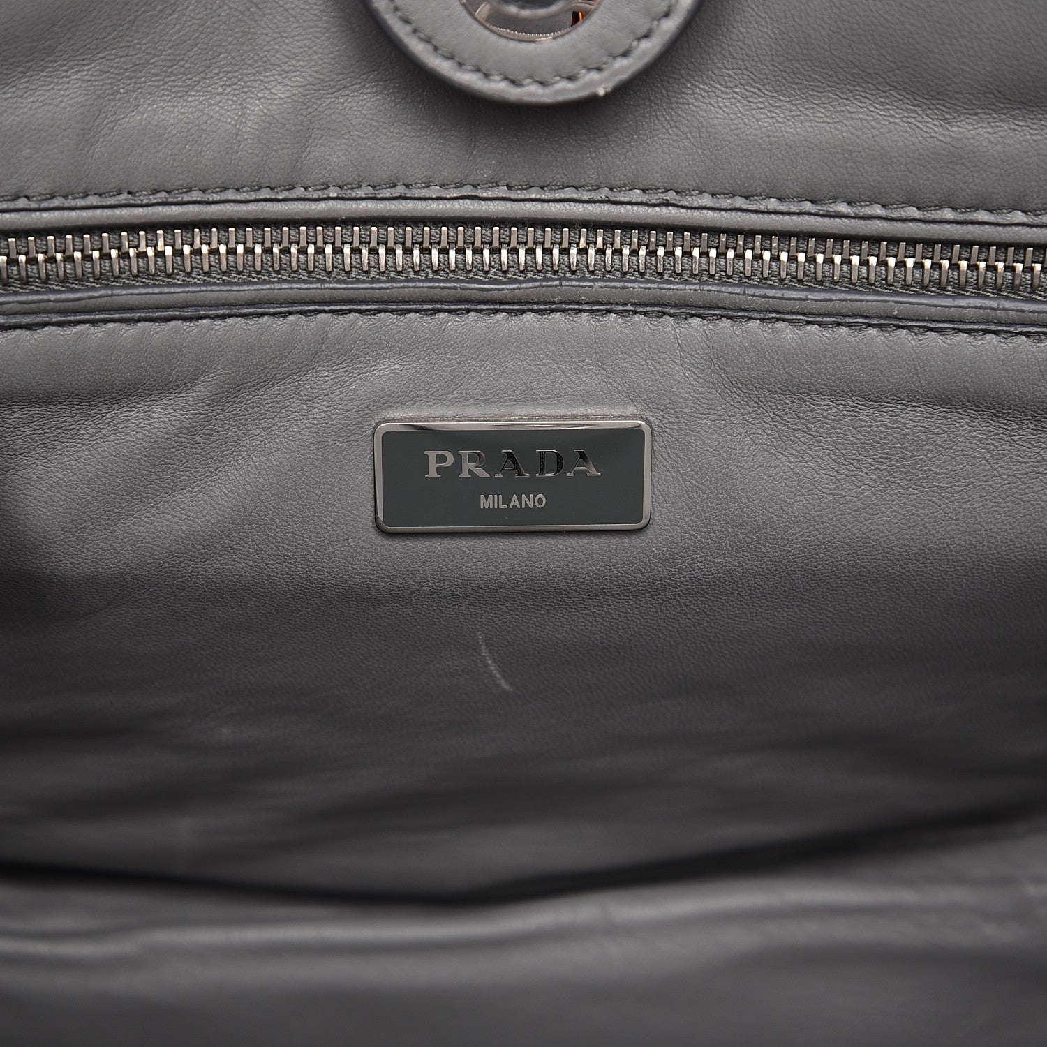 Prada Scamosciato Suede Studded Crystal Twin Pocket Tote Marmo 7 of 16
