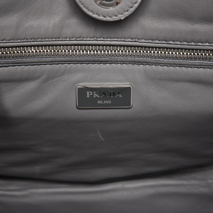 Prada Scamosciato Suede Studded Crystal Twin Pocket Tote Marmo 7 of 16