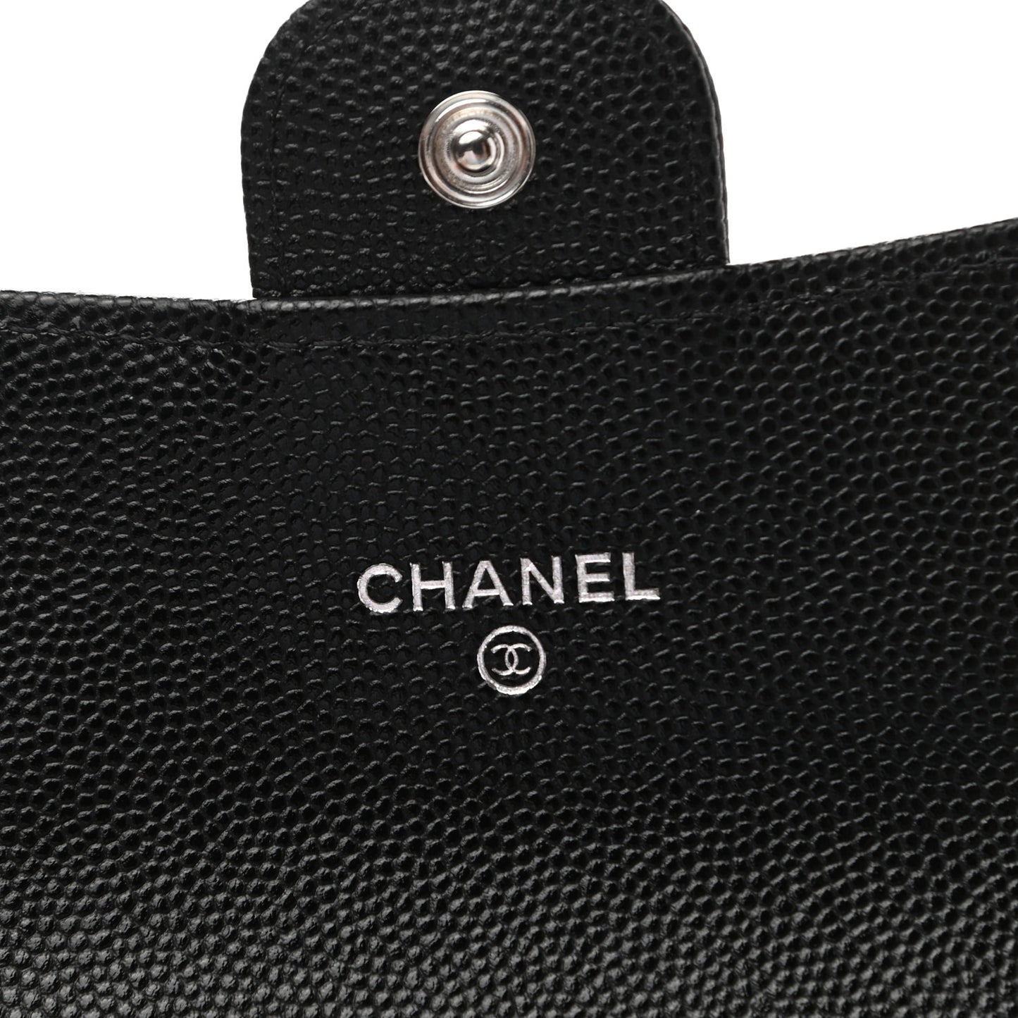 Caviar Quilted Medium Gusset Flap Wallet Black