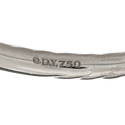 David Yurman 18K White Gold Diamond 2mm Cable Collectibles Band Ring 56 7.5 4 of 4