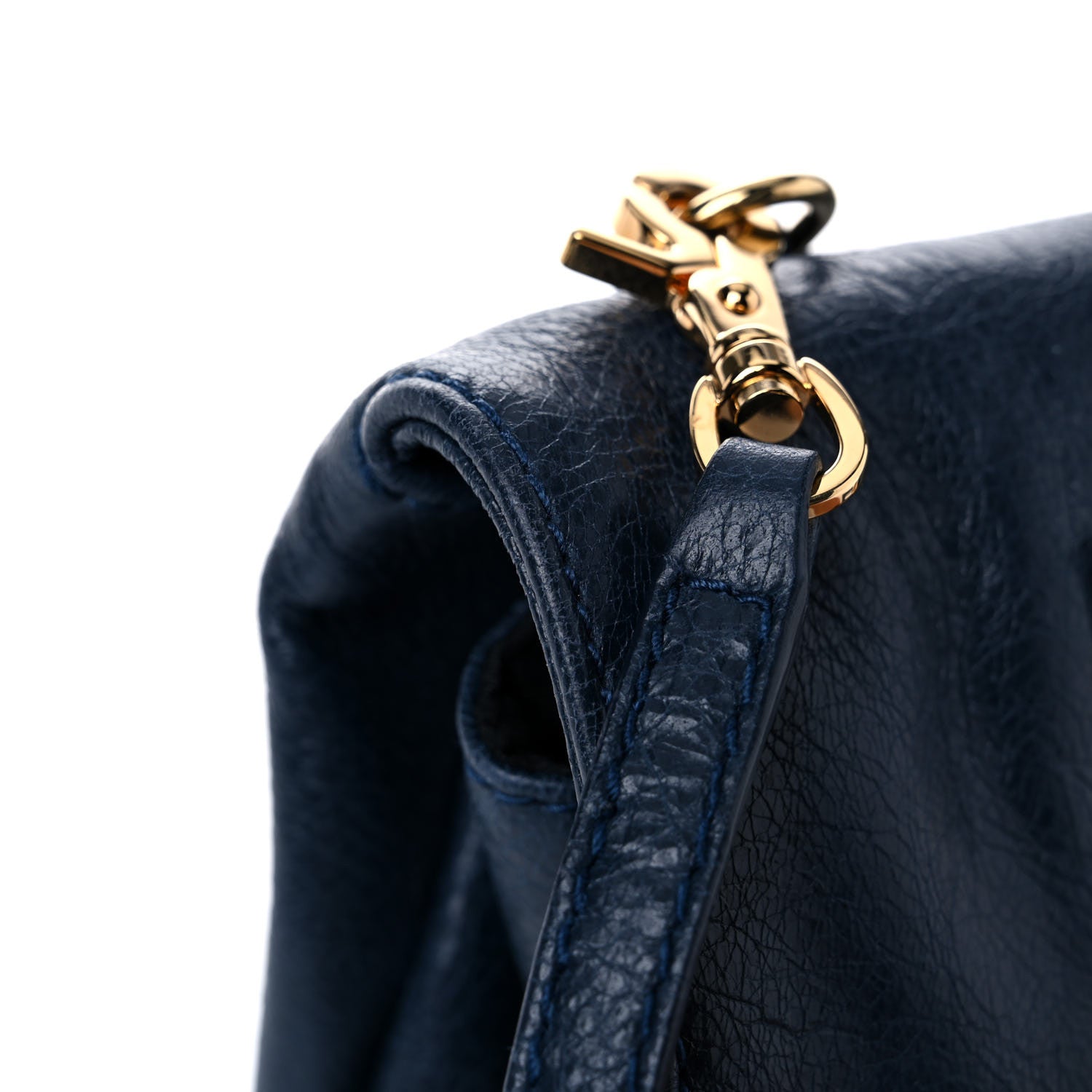 Balenciaga Agneau Giant 12 Gold Hardware Envelope Strap Clutch Bleu Obscur 10 of 10
