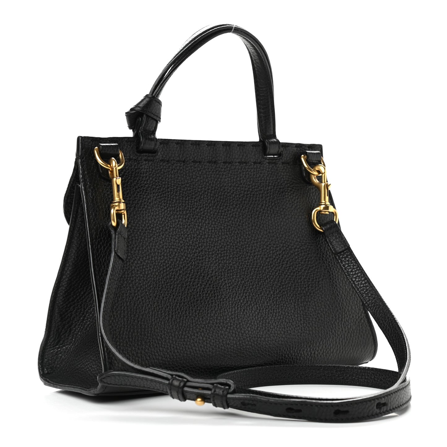 Calfskin Mini GG Marmont Top Handle Bag Black