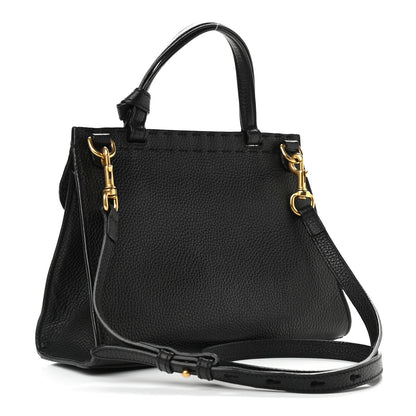 Gucci Calfskin Mini GG Marmont Top Handle Bag Black 4 of 13