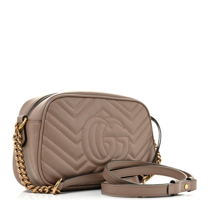Gucci Calfskin Matelasse Small GG Marmont Chain Shoulder Bag Porcelain Rose 3 of 10