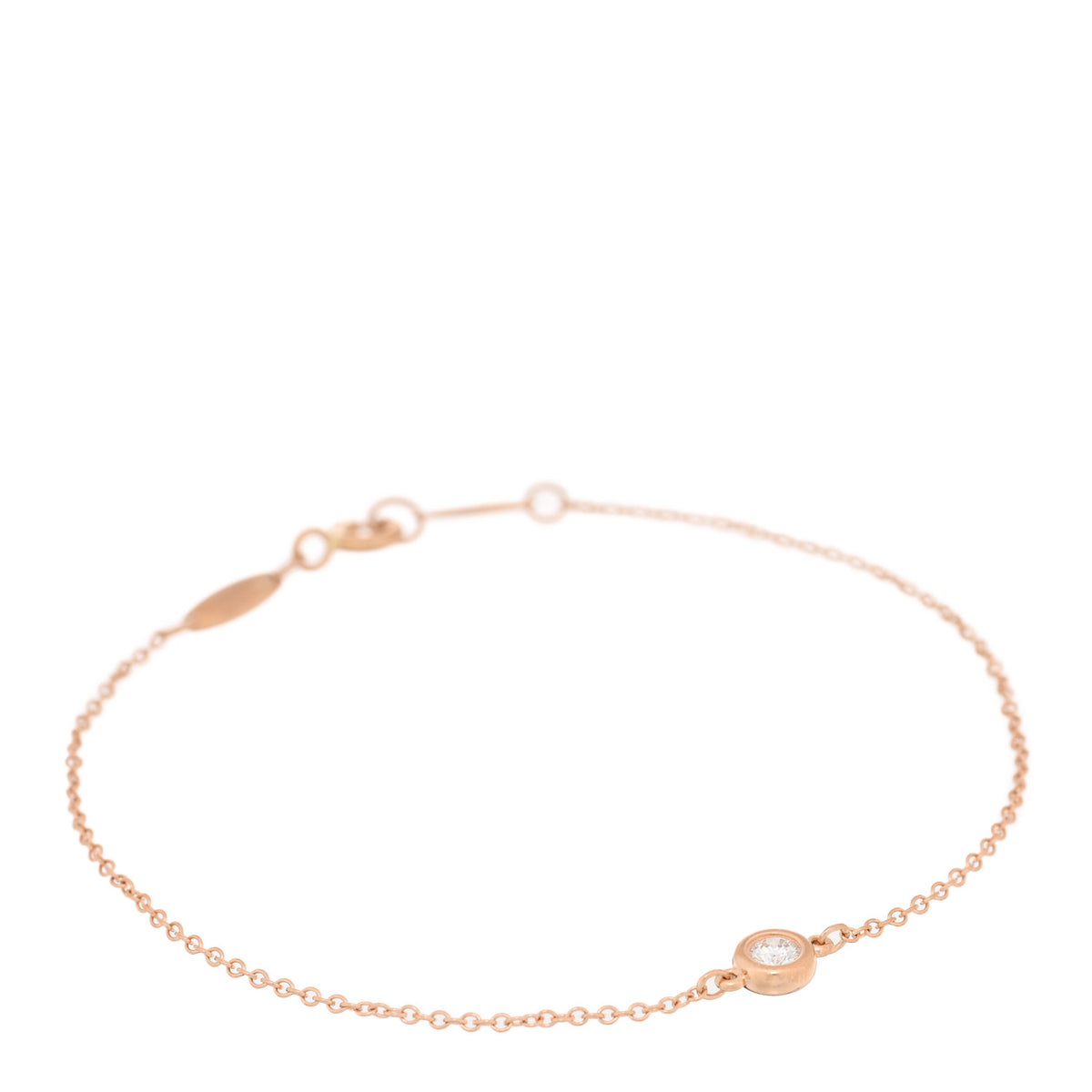 Tiffany 18K Rose Gold Diamond .10ct Elsa Peretti Diamonds by the Yard Bracelet 1 of 4
