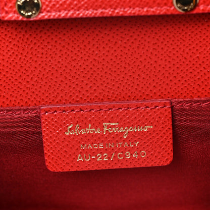 Salvatore Ferragamo Hammered Calfskin Vara Bow Minibag Red 6 of 8