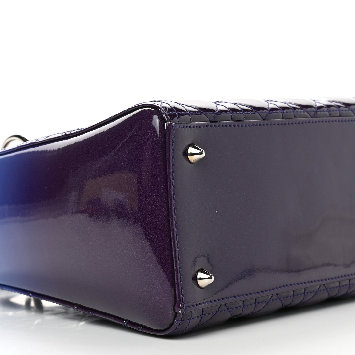 Patent Cannage Gradient Medium Lady Dior Purple Blue
