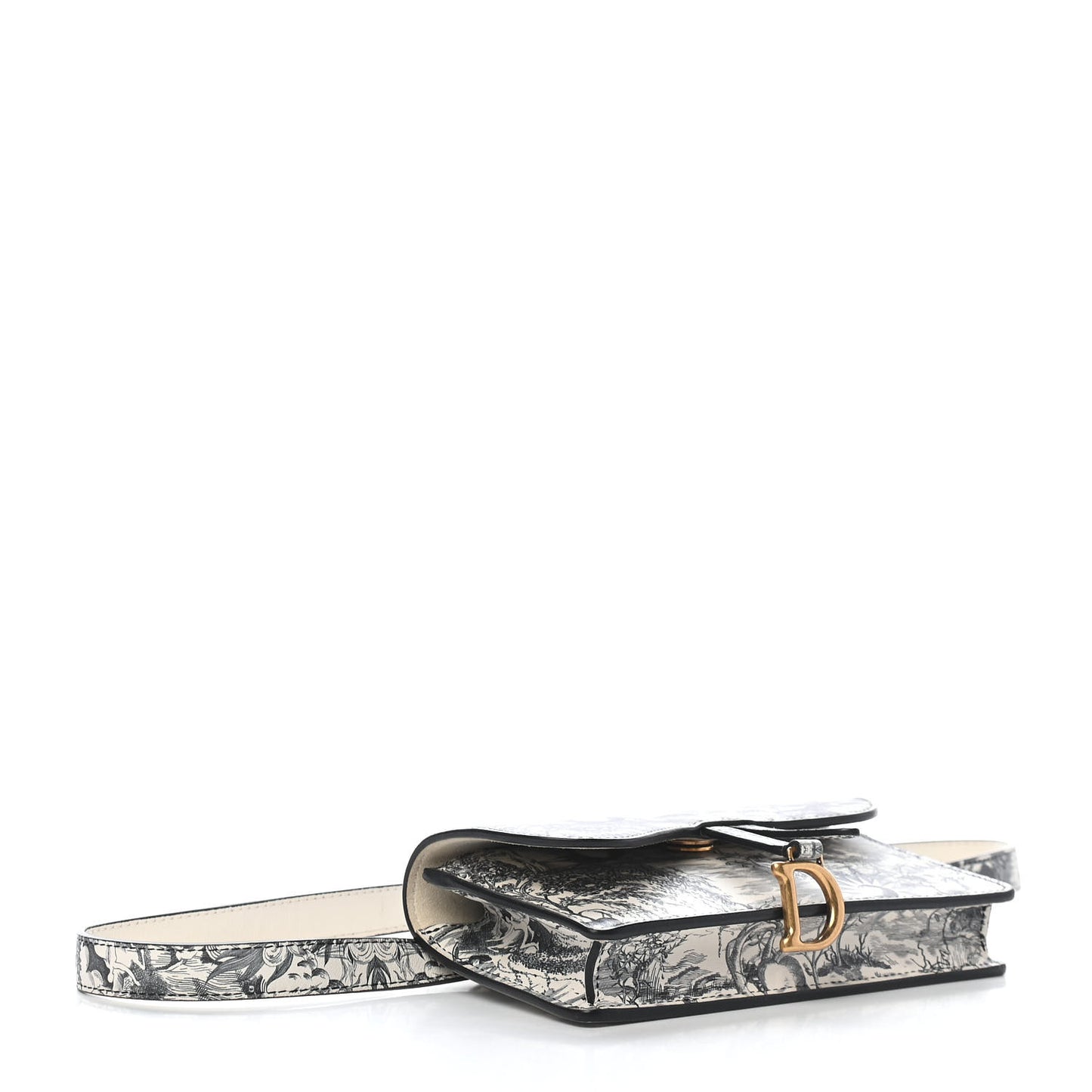 Calfskin Jardin Naturel Print Saddle Belt Bag Latte Multicolor