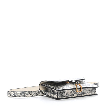 Christian Dior Calfskin Jardin Naturel Print Saddle Belt Bag Latte Multicolor 4 of 9