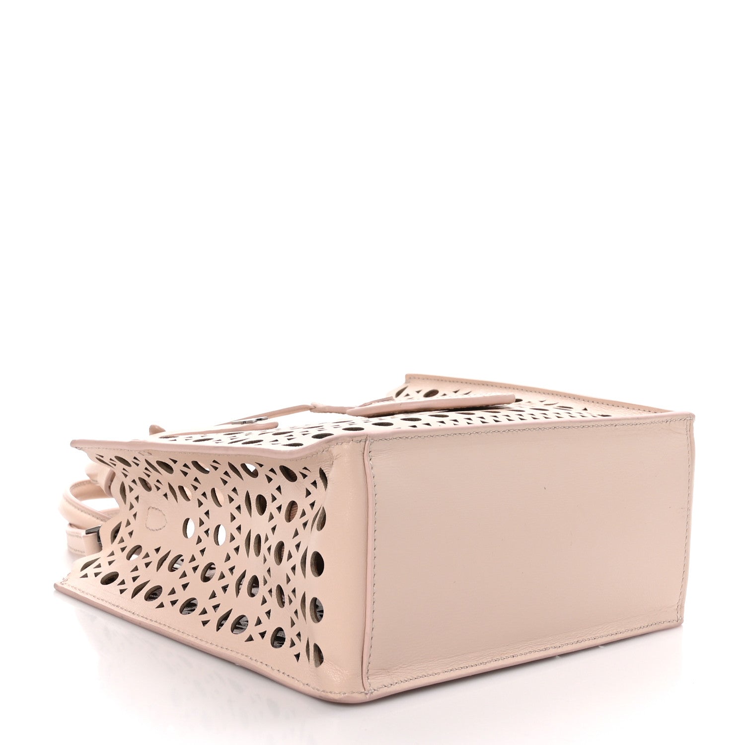 Alaia Calfskin Laser Cut Garance Tote Nude 4 of 9