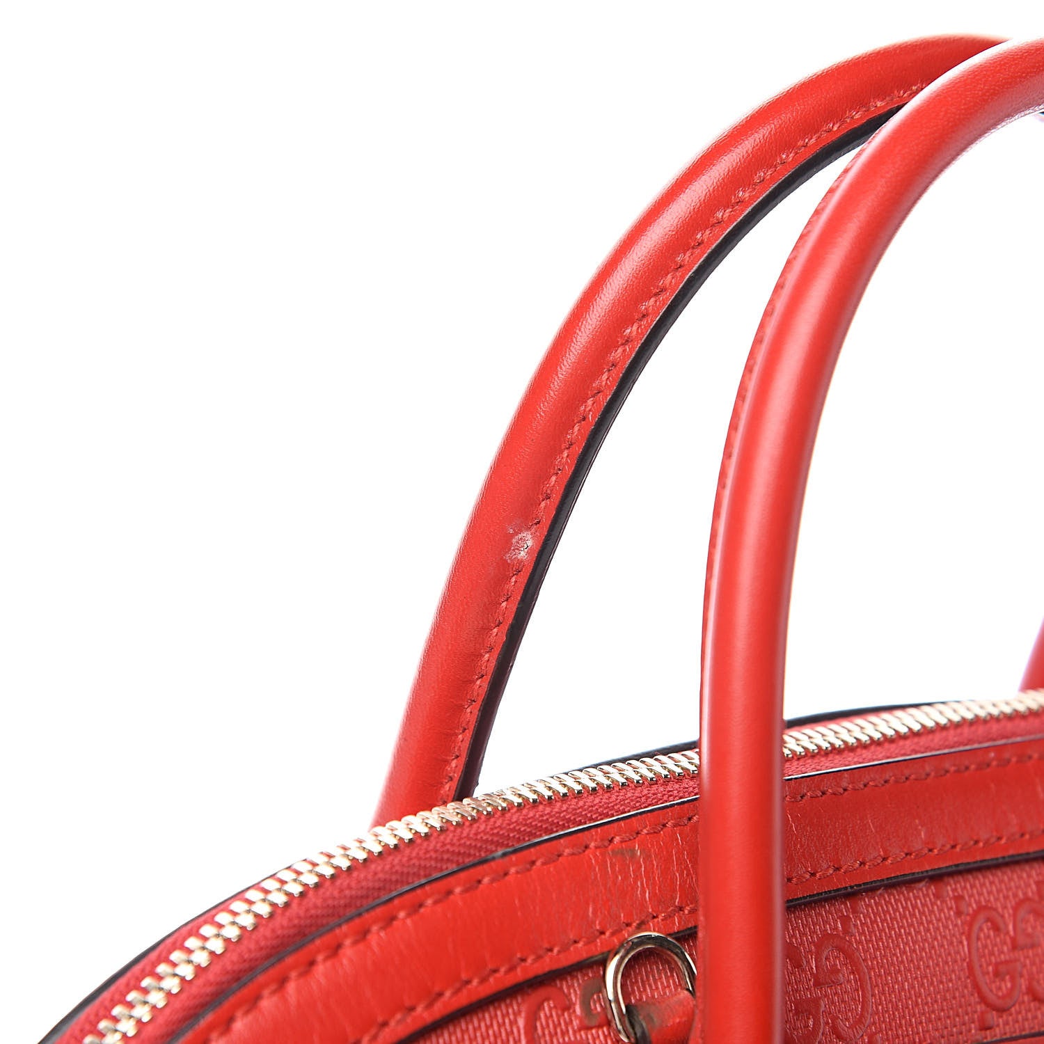 Gucci HIlary Lux GG Monogram Embossed Studded Top Handle Dome Bag Tobasco 12 of 14