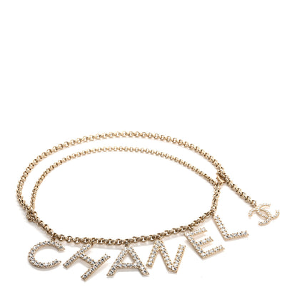 Chanel Metal Crystal 90's Icon Logo Chain Belt Gold 1 of 3