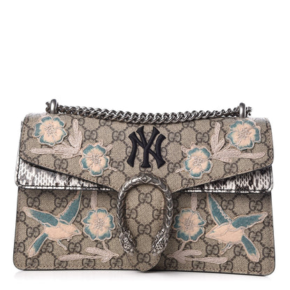 Gucci X MLB GG Supreme Monogram Python NY Yankees Patch Embroidered Small Dionysus Shoulder Bag 1 of 10
