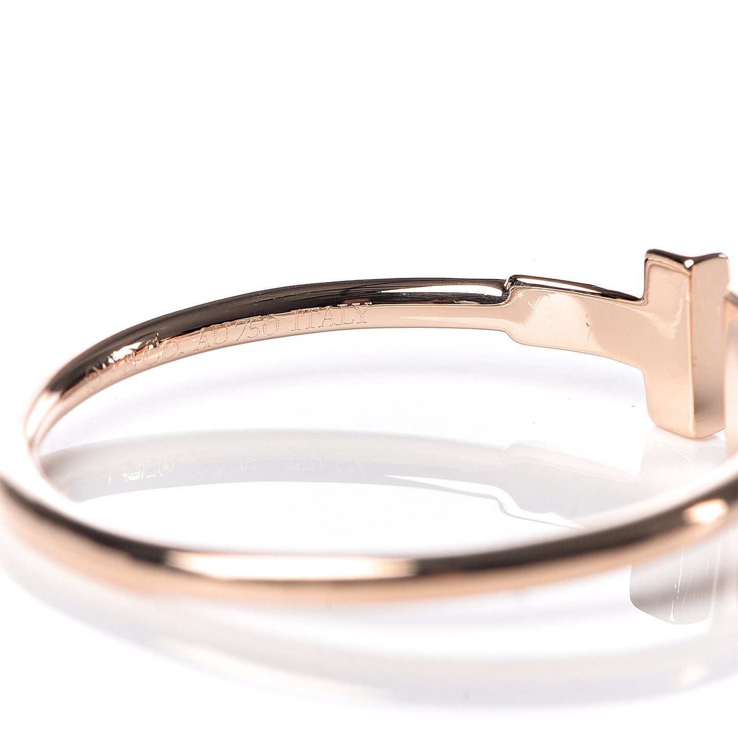 18K Rose Gold Diamond T Wire Ring 63 10.5