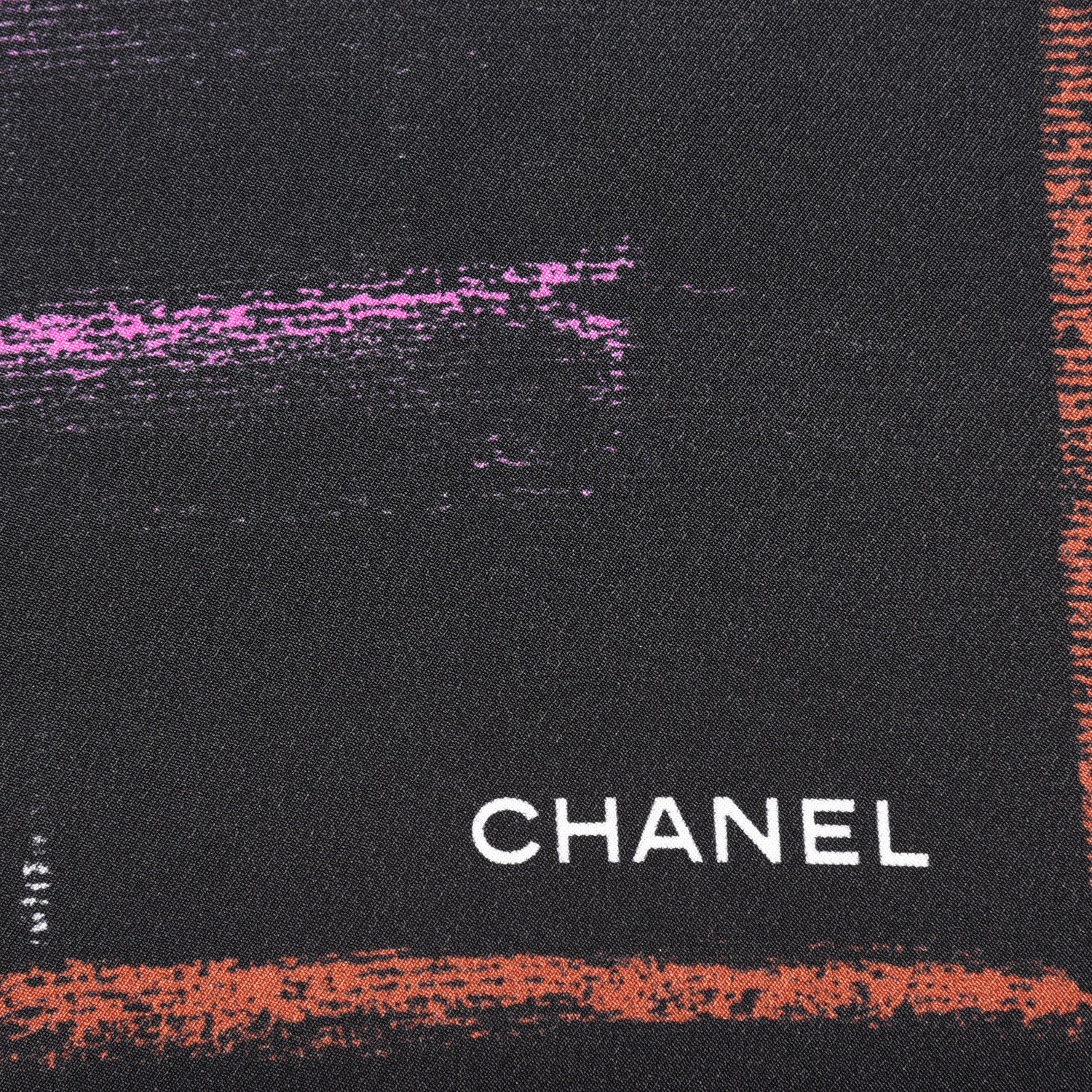 Chanel Silk Twill Chalk Print CC Square Scarf Black 5 of 5