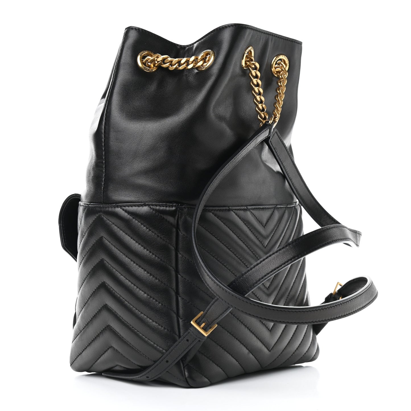 Lambskin Matelasse Monogram Joe Backpack Black