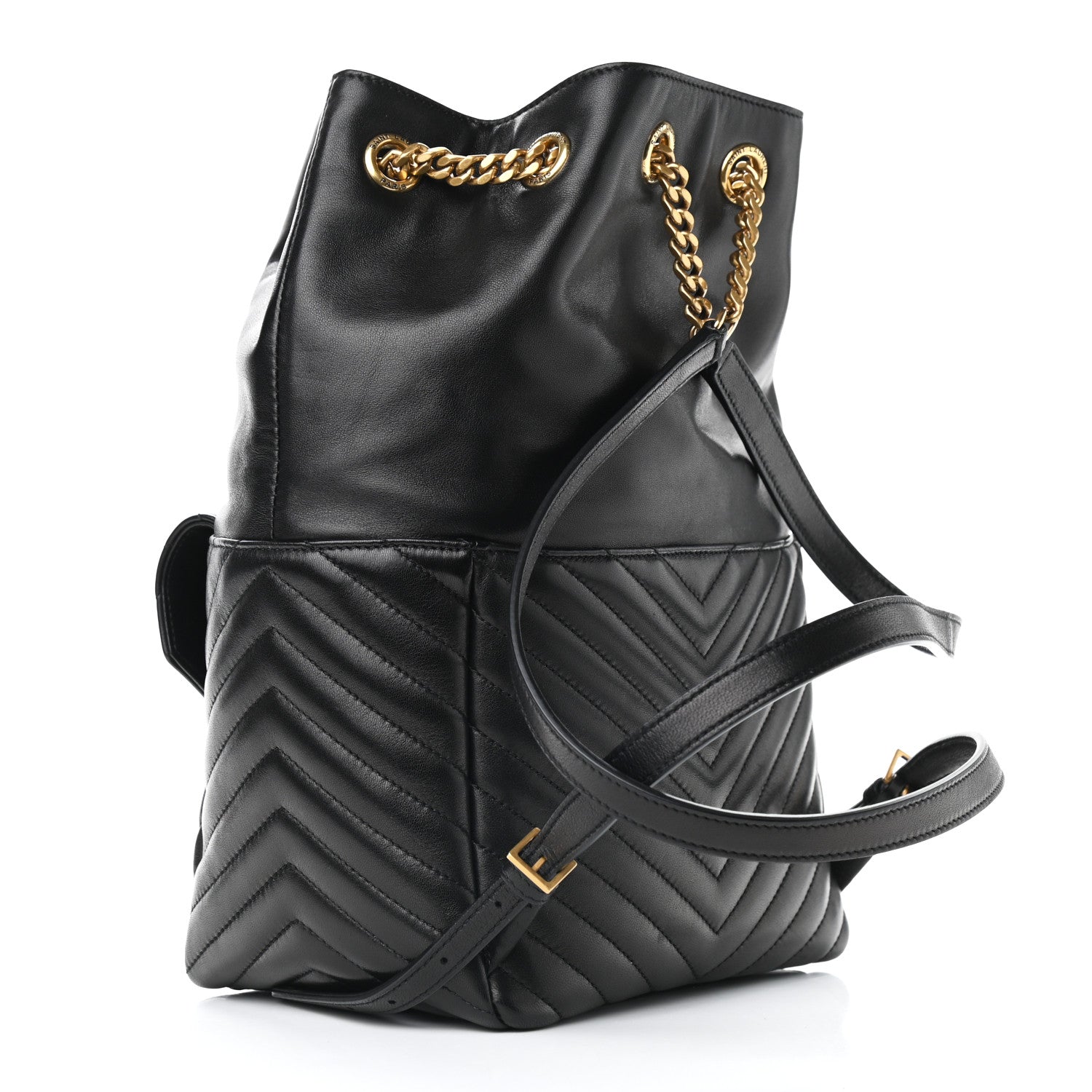Saint Laurent Lambskin Matelasse Monogram Joe Backpack Black 2 of 7