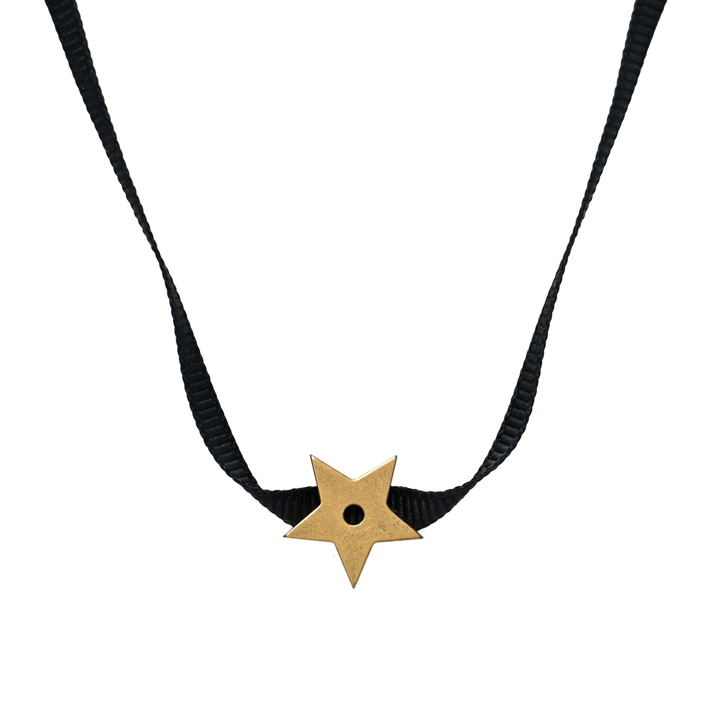 Grosgrain Ribbon Star Choker Necklace Black