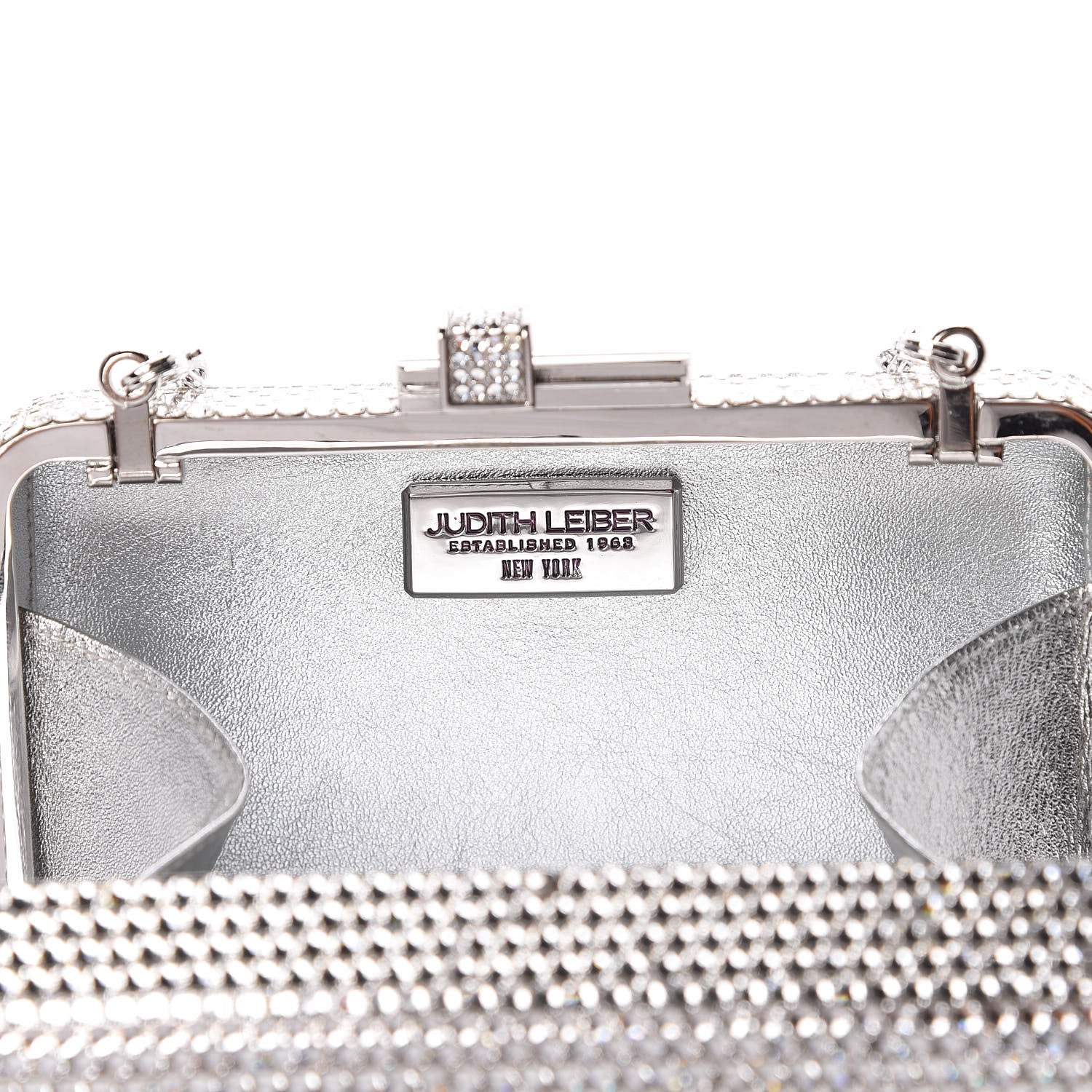 Judith Leiber Crystal Minaudiere Clutch Silver 8 of 9