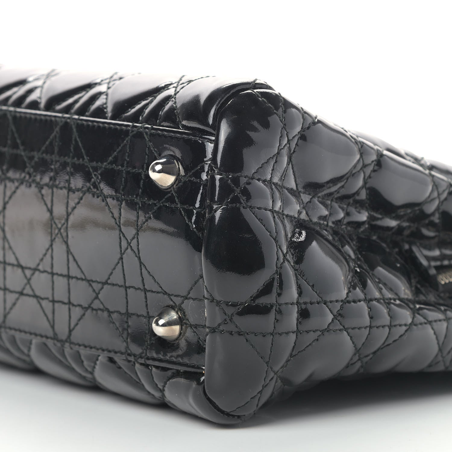 Christian Dior Patent Cannage Large Dior Soft Shopping Tote Black 9 of 10