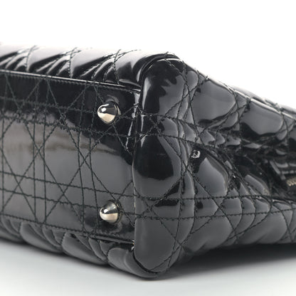 Christian Dior Patent Cannage Large Dior Soft Shopping Tote Black 9 of 10