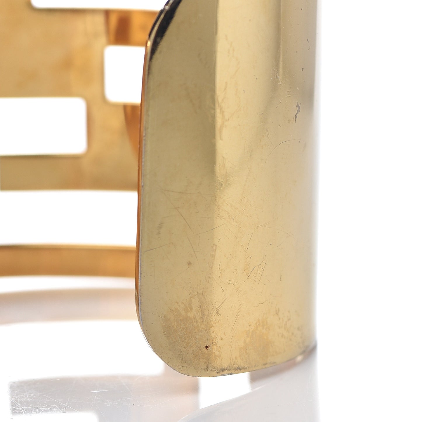 Metal FF Logo Cuff Bracelet Gold