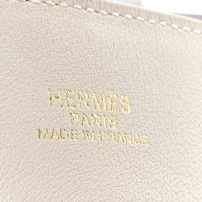 Hermes Veau Sikkim Taurillon Clemence Double Sens 36 Reversible Tote Bleu Pale Gris Perle 10 of 17