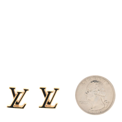 Louis Vuitton Metal Enamel LV Iconic Earrings Gold 2 of 6
