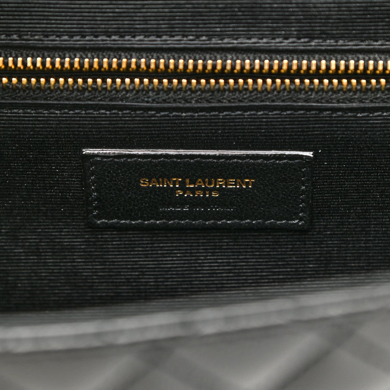 Saint Laurent Grain De Poudre Textured Mixed Matelasse Large Triquilt Monogram Satchel Black 7 of 12