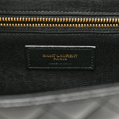 Saint Laurent Grain De Poudre Textured Mixed Matelasse Large Triquilt Monogram Satchel Black 7 of 12