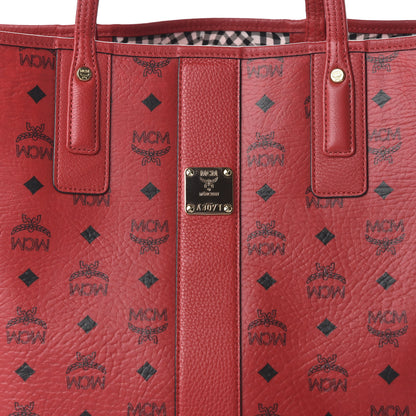 MCM Visetos Medium Liz Reversible Shopper Tote Ruby Red 8 of 15