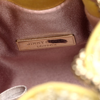 Jimmy Choo Satin Crystal Embellished Micro Bon Bon Bag Light Yellow 6 of 9