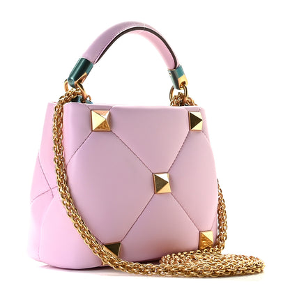 Valentino Garavani Nappa Mini Roman Stud The Handle Bag Pink Borealis 4 of 11