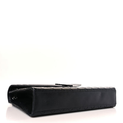 Saint Laurent Grain De Poudre Textured Mixed Matelasse Large Triquilt Monogram Monochrome Satchel Black 4 of 8
