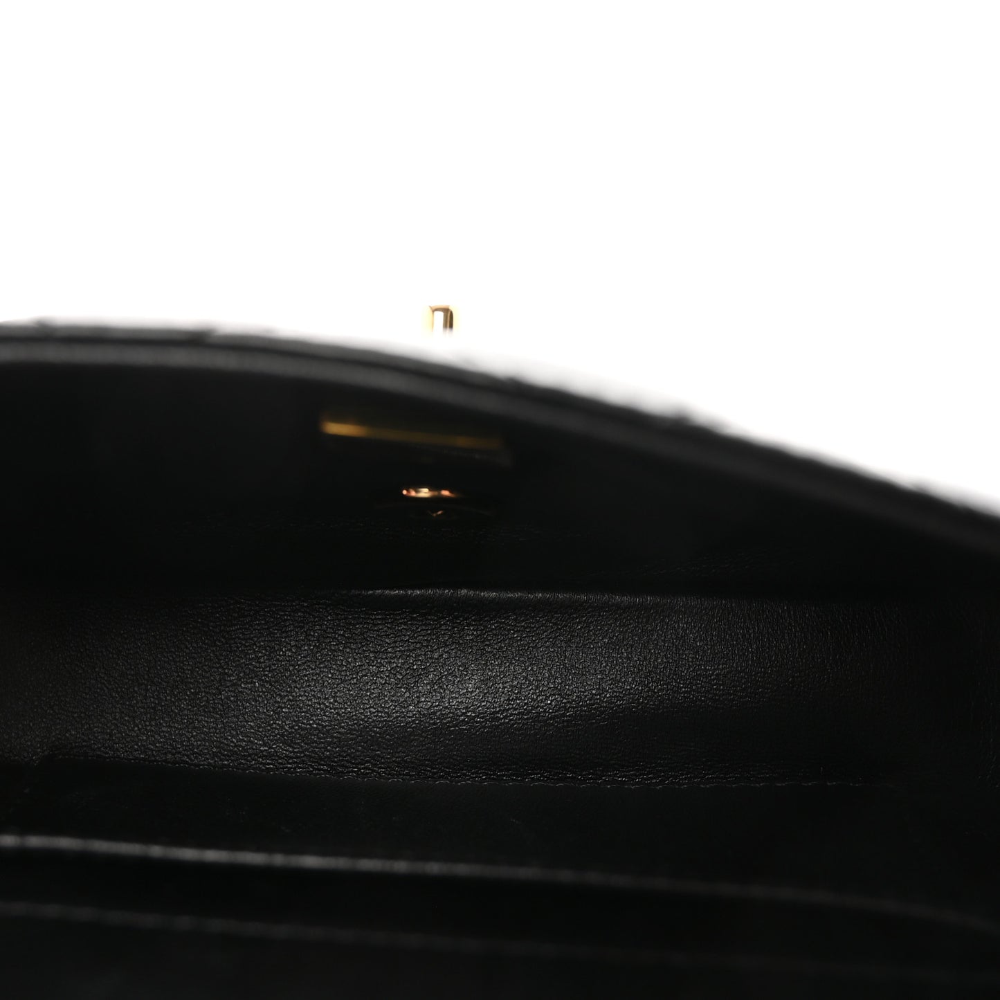 Lambskin Resin Quilted Top Handle Flap Black