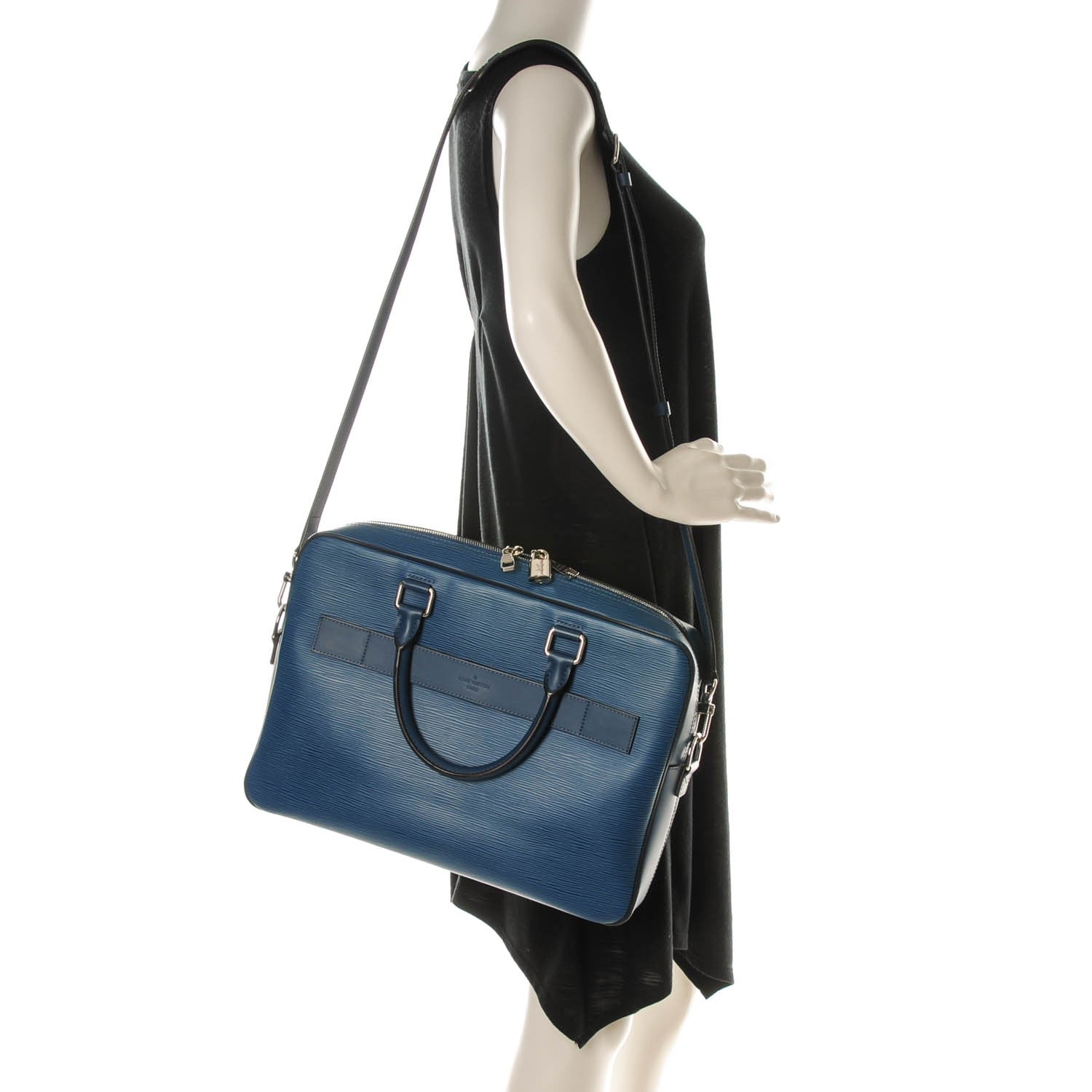 Louis Vuitton Epi Porte Document Business Briefcase Blue Celeste 2 of 7