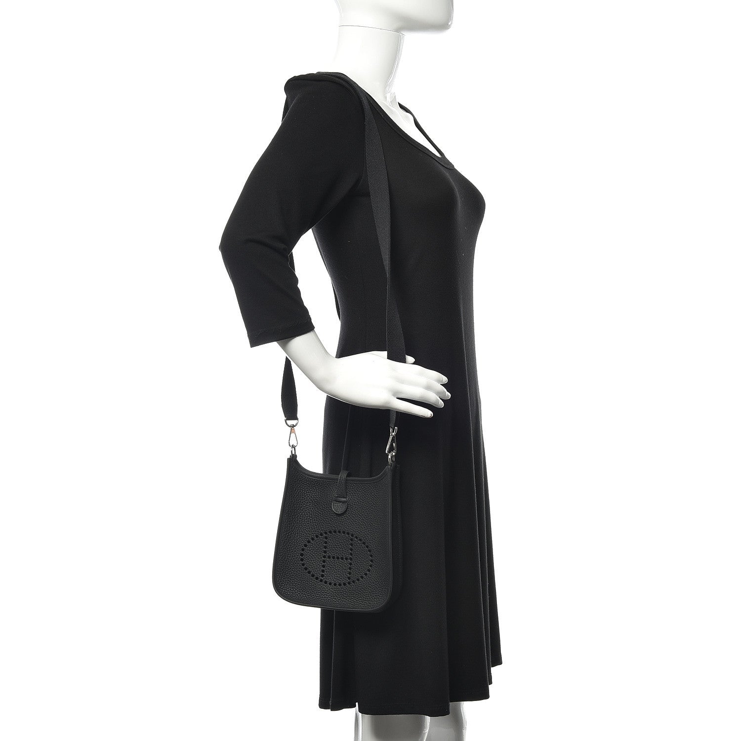 Hermes Taurillon Clemence Evelyne TPM Black 2 of 11