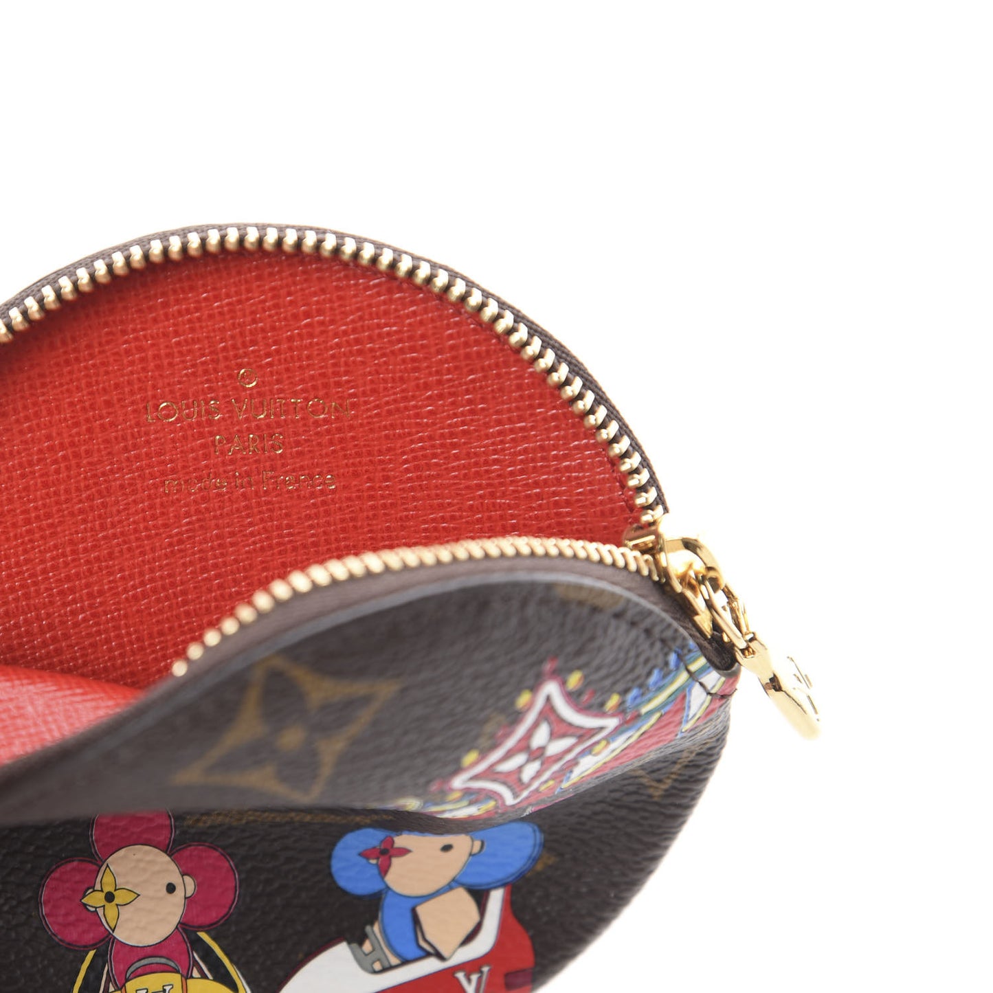 Monogram 2020 Christmas Animation Bumper Cars Round Coin Purse Coquelicot