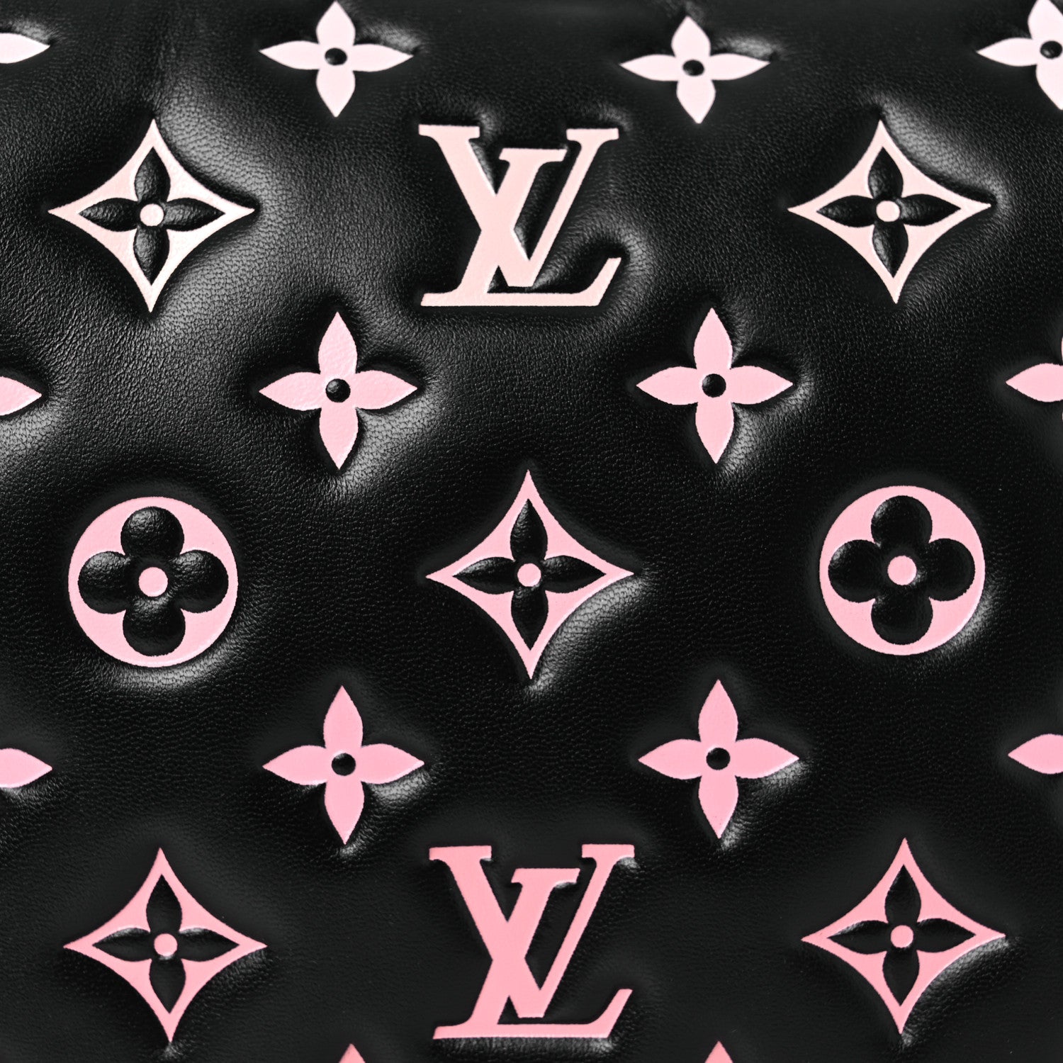 Louis Vuitton Lambskin Embossed Monogram LV Ski Coussin BB Black Rose 7 of 10