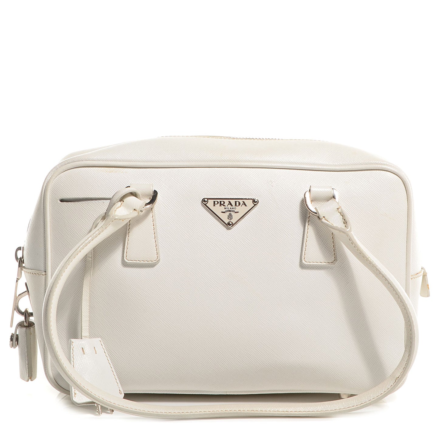 Saffiano Lux Petite Bowler Talco White