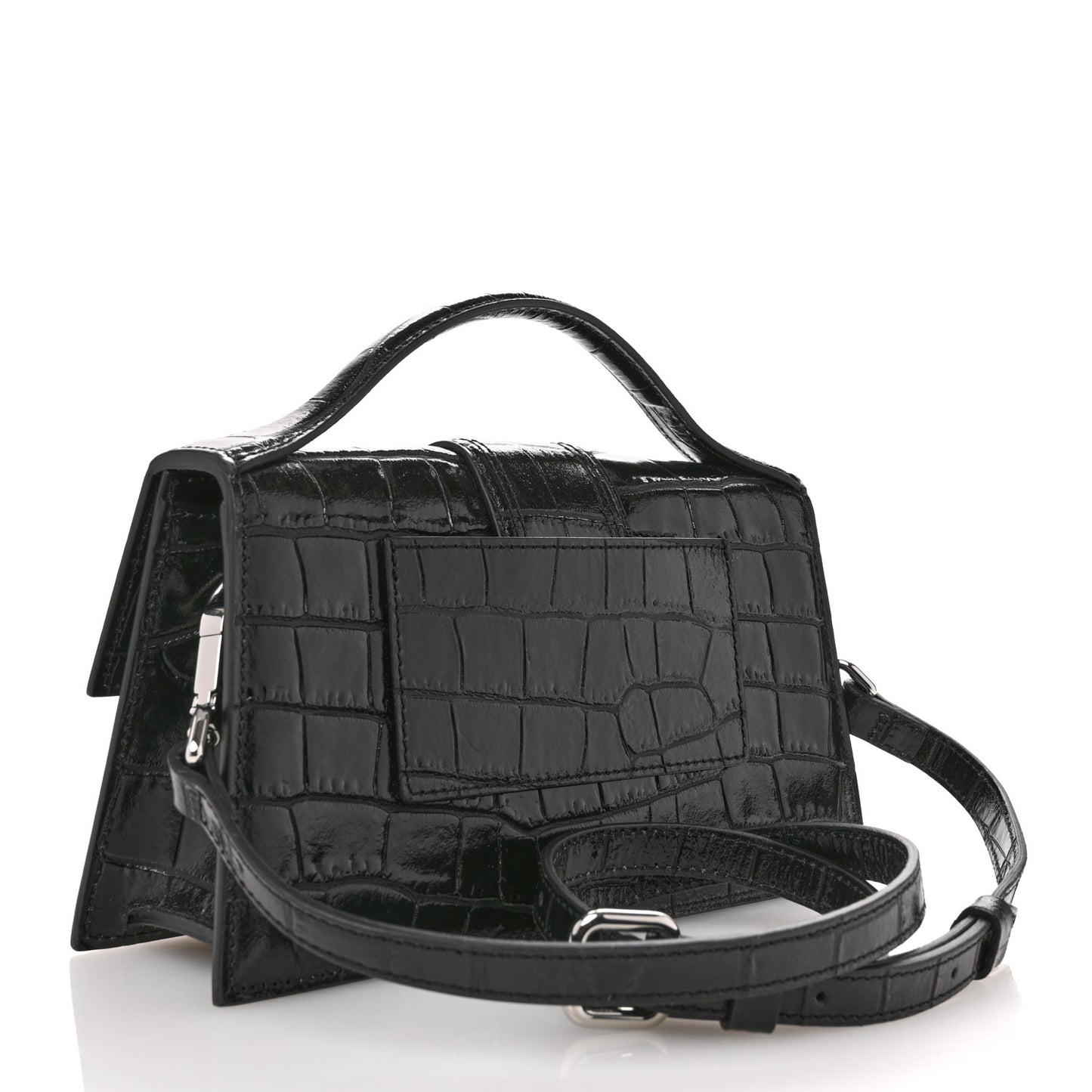 Calfskin Crocodile Embossed Le Grand Bambino Black
